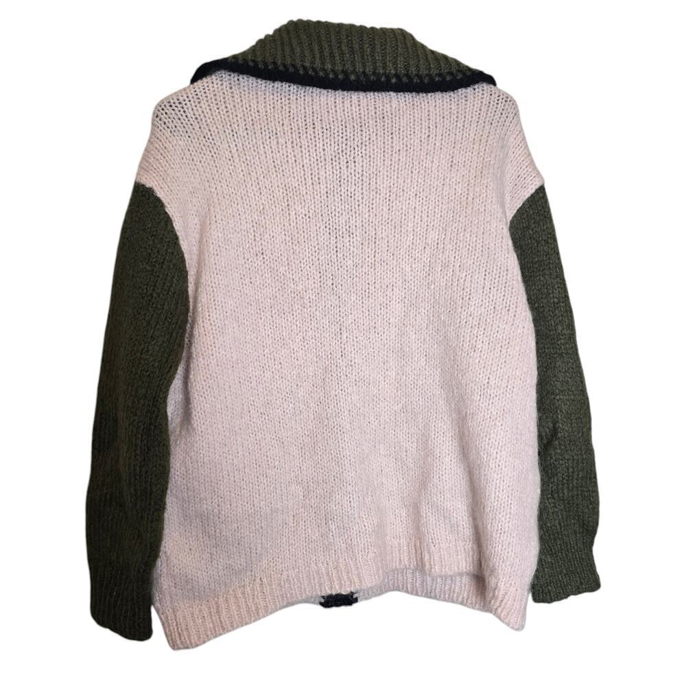 Zara Green and Cream Colorblock Sweater - Picture 4 of 8